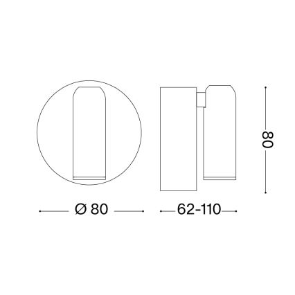 Ideal Lux - Aplique mural LED táctil recargable y regulable BEAN LED/3W/5V CRI 95 blanco