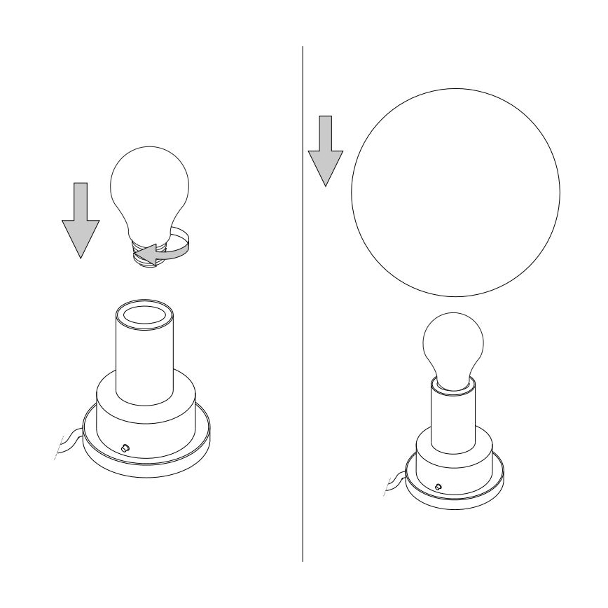 Ideal Lux - Cristal de repuesto universal MAPA E27 diámetro 20 cm blanco