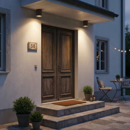 Ideal Lux - Foco de baño GUN 1xGU10/28W/230V IP55 marrón