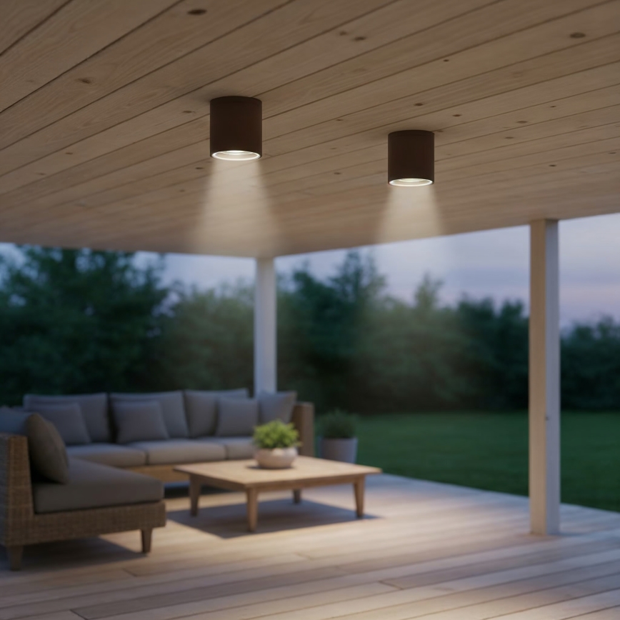 Ideal Lux - Foco de baño GUN 1xGU10/28W/230V IP55 marrón