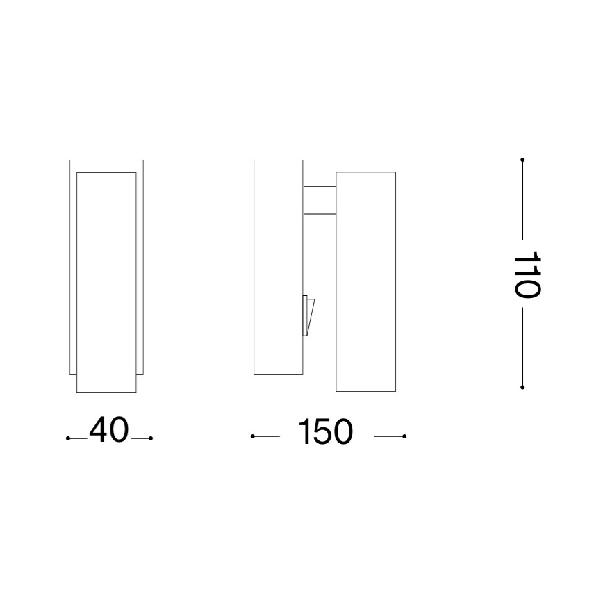 Ideal Lux - Foco de pared LED PAGE LED/3W/230V CRI 90 negro