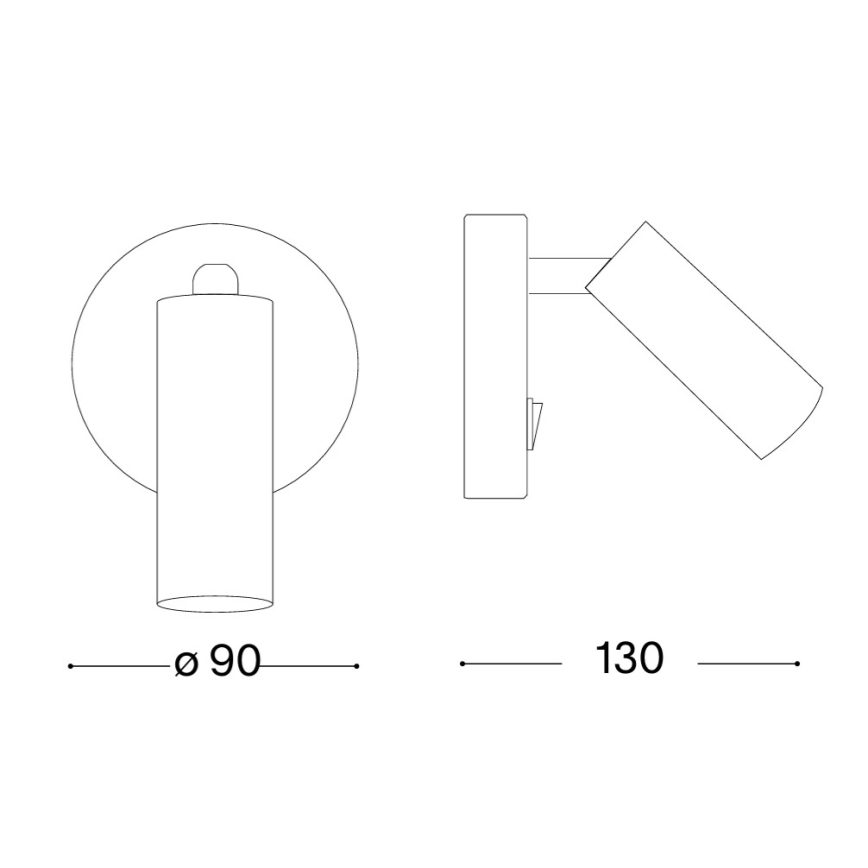 Ideal Lux - Foco de pared LED PAGE LED/3W/230V CRI 90 negro