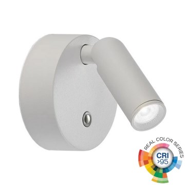Ideal Lux - Foco de pared LED táctil recargable y regulable BEAN LED/3W/5V 2200 mAh CRI 95 blanco