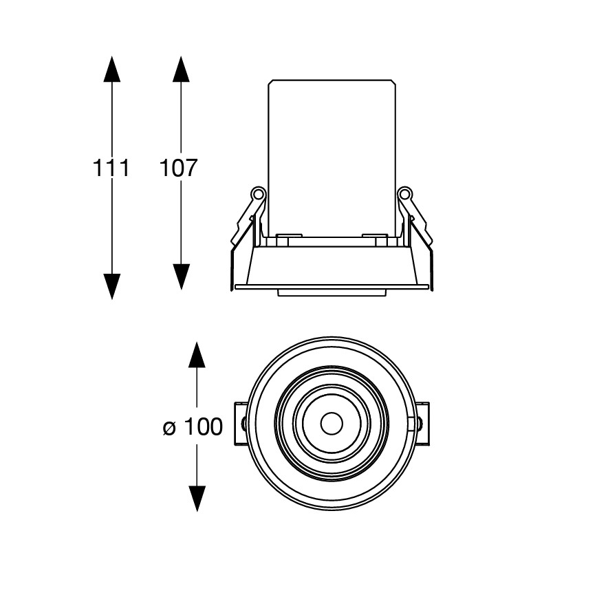 Ideal Lux - Foco empotrado LED NOVA LED/12W/230V CRI 90, diámetro 10 cm, negro