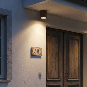 Ideal Lux - Foco exterior GUN 1xGU10/28W/230V Ø 11 cm IP55 marrón