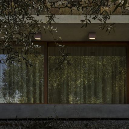 Ideal Lux - Foco exterior TECHO 1xGU10/20W/230V 15x15 cm IP54 marrón