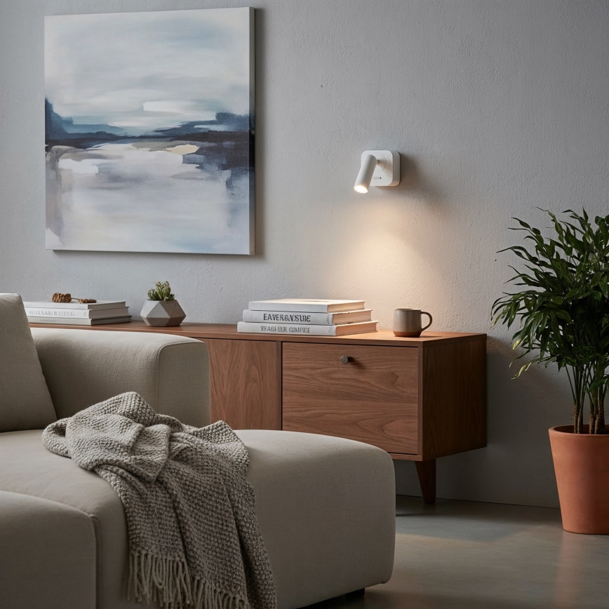 Ideal Lux - Foco LED de pared BEAN LED/3W/230V CRI 90 blanco