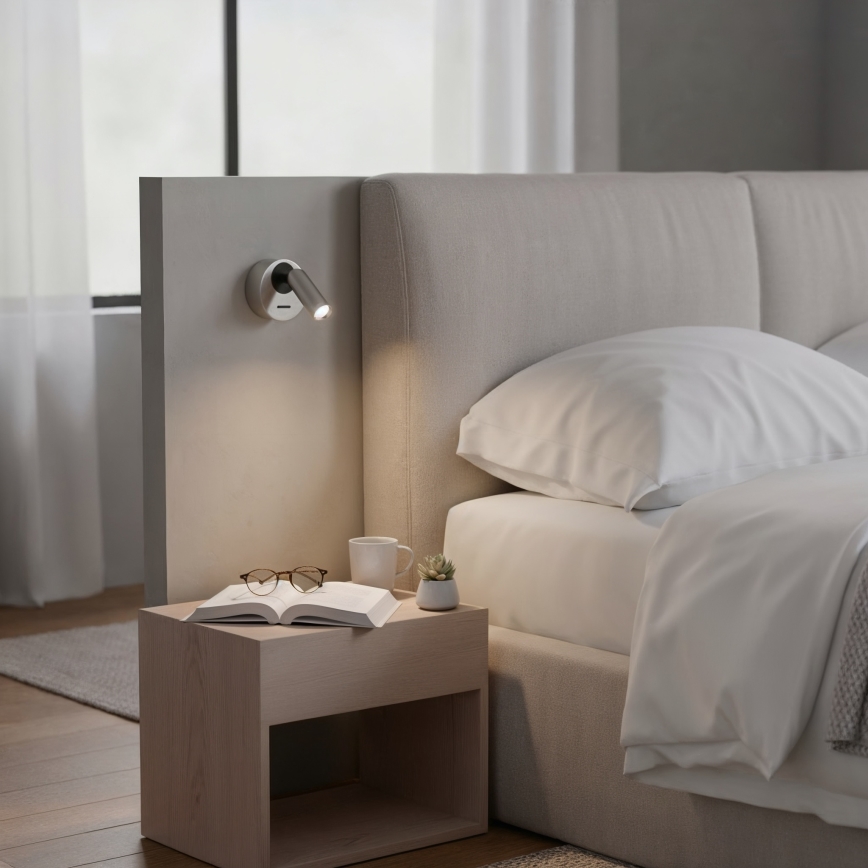 Ideal Lux - Foco LED de pared BEAN LED/3W/230V CRI 90 cromo brillante