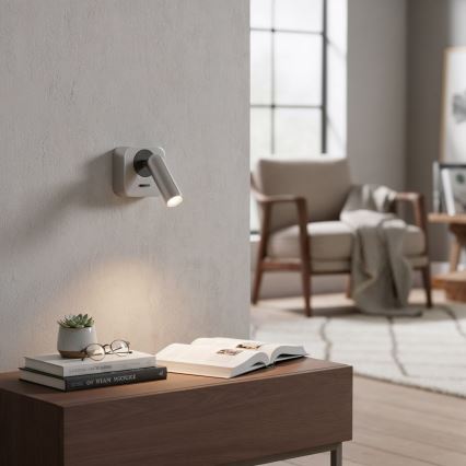 Ideal Lux - Foco LED de pared BEAN LED/3W/230V CRI 90 cromo brillante