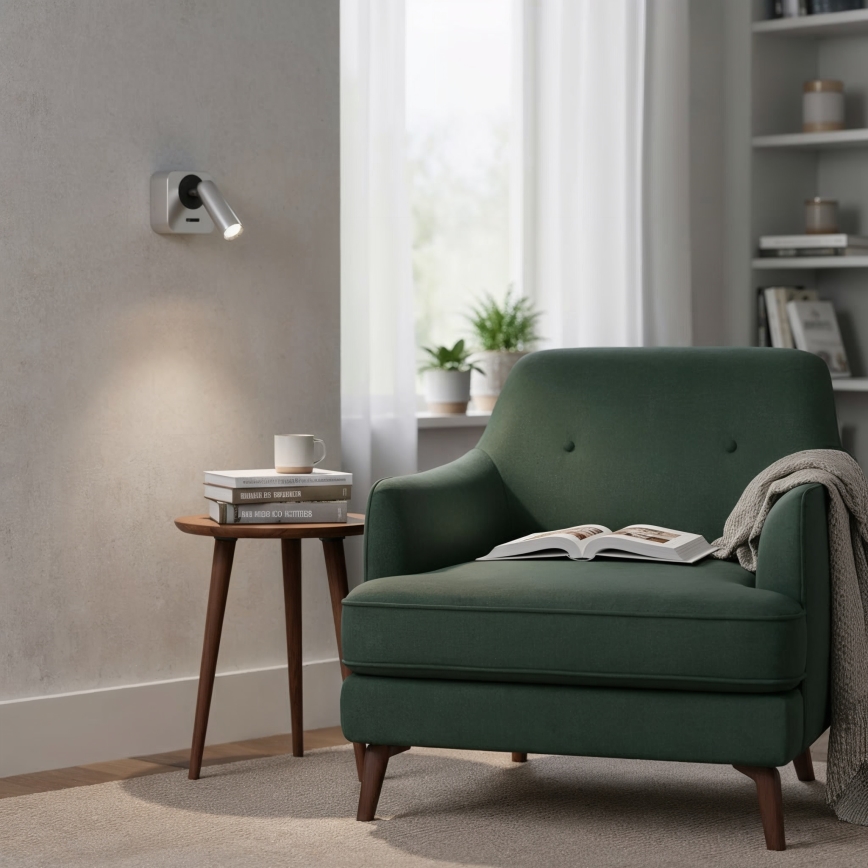 Ideal Lux - Foco LED de pared BEAN LED/3W/230V CRI 90 cromo brillante