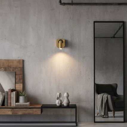 Ideal Lux - Foco LED de pared BEAN LED/3W/230V CRI 90 dorado