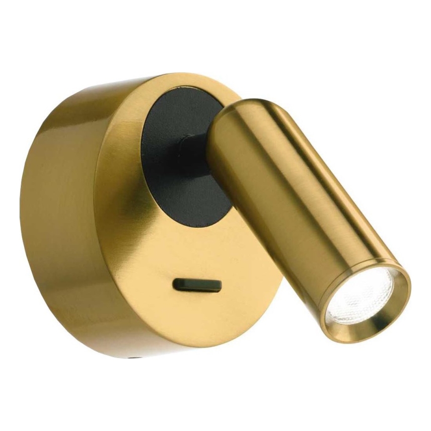 Ideal Lux - Foco LED de pared BEAN LED/3W/230V CRI 90 latón