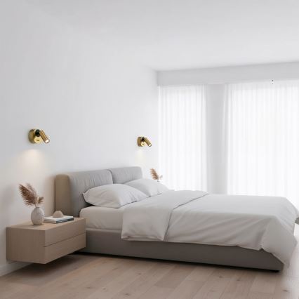 Ideal Lux - Foco LED de pared BEAN LED/3W/230V CRI 90 latón