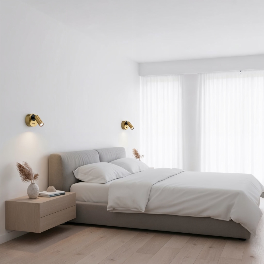 Ideal Lux - Foco LED de pared BEAN LED/3W/230V CRI 90 latón