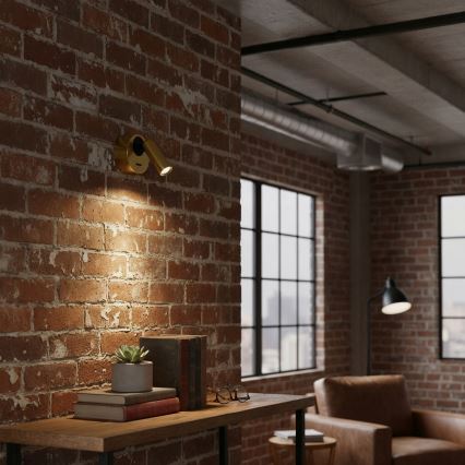 Ideal Lux - Foco LED de pared BEAN LED/3W/230V CRI 90 latón