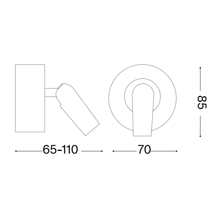 Ideal Lux - Foco LED de pared BEAN LED/3W/230V CRI 90 latón