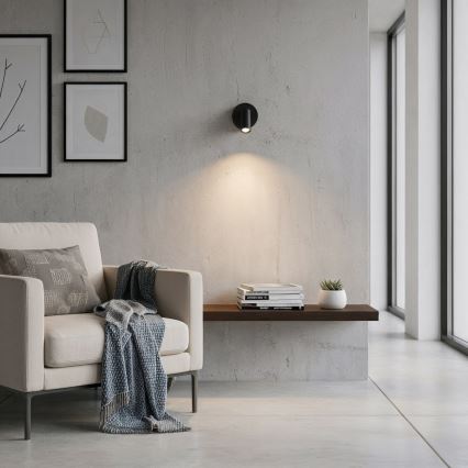 Ideal Lux - Foco LED de pared BEAN LED/3W/230V CRI 90 negro