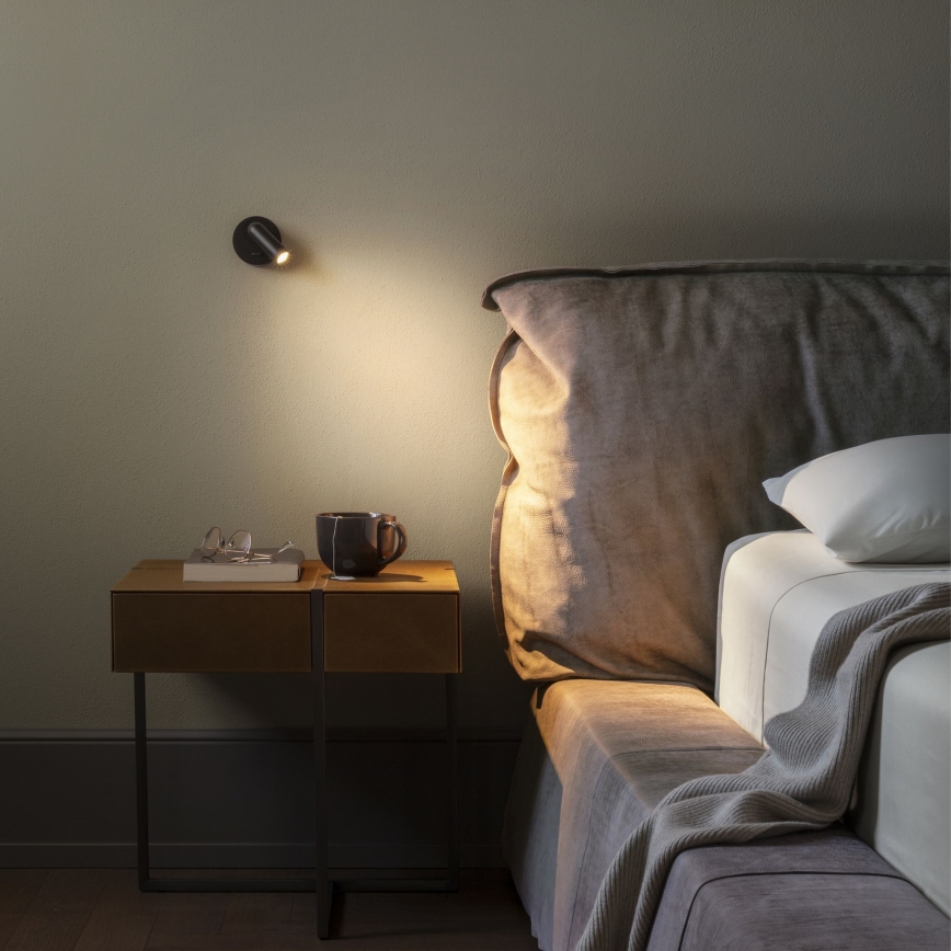 Ideal Lux - Foco LED de pared BEAN LED/3W/230V CRI 90 negro