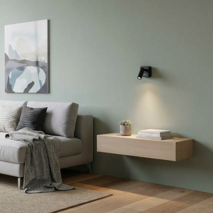 Ideal Lux - Foco LED de pared BEAN LED/3W/230V CRI 90 negro