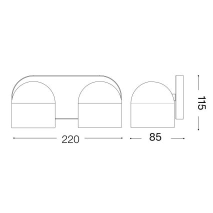 Ideal Lux - Foco LED de pared DODO 2xGX53/9W/230V latón