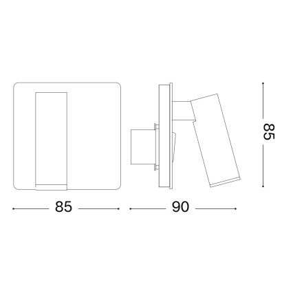 Ideal Lux - Foco LED de pared LITE LED/3W/230V CRI 90 latón