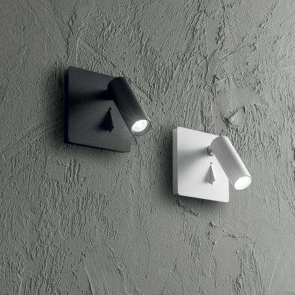 Ideal Lux - Foco LED de pared LITE LED/3W/230V CRI 90 negro