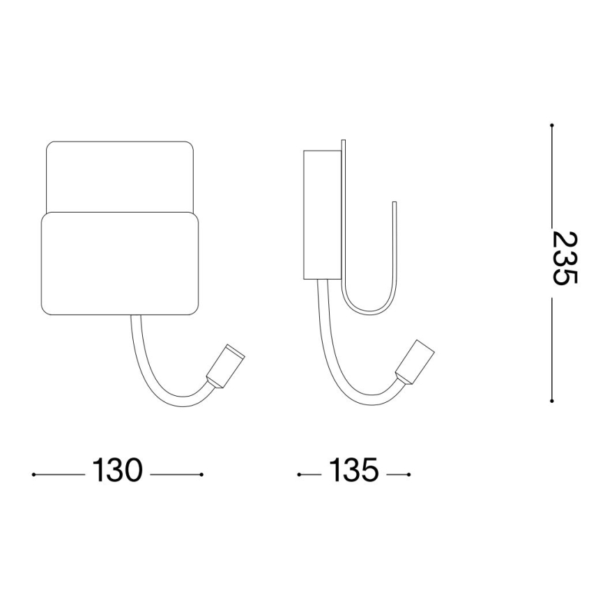 Ideal Lux - Foco LED de pared con una pequeña lámpara flexible PROBE LED/9,5W/230V USB CRI 90 blanco