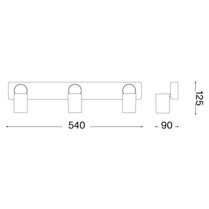 Ideal Lux - Foco LED RUDY 3xGU10/7W/230V CRI 90 negro