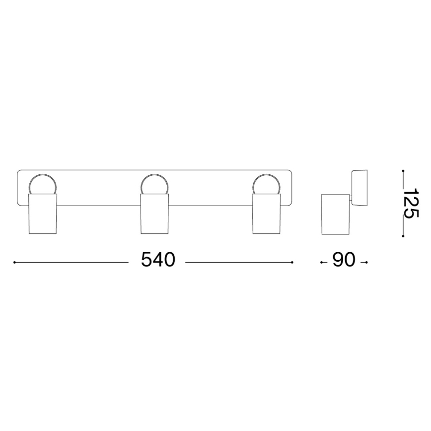 Ideal Lux - Foco LED RUDY 3xGU10/7W/230V CRI 90 negro