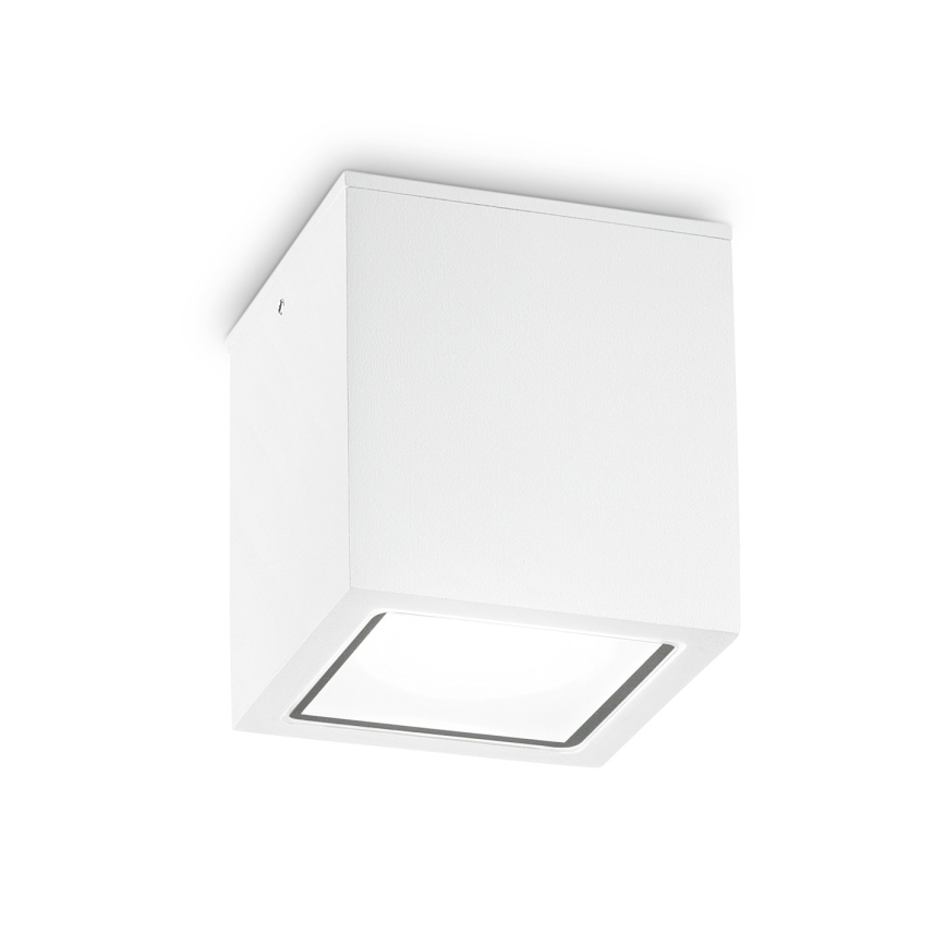 Ideal Lux - Foco orientable de exterior TECHO 1xGU10/20W/230V 15x15 cm IP54 blanco