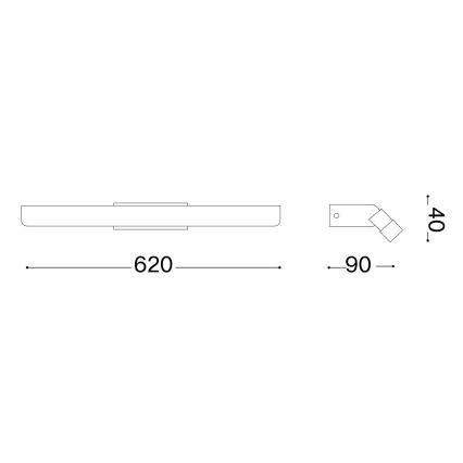 Ideal Lux - Iluminación LED para espejos de baño RIFLESSO LED/16W/230V 62 cm CRI 90 IP54 cromo brillante