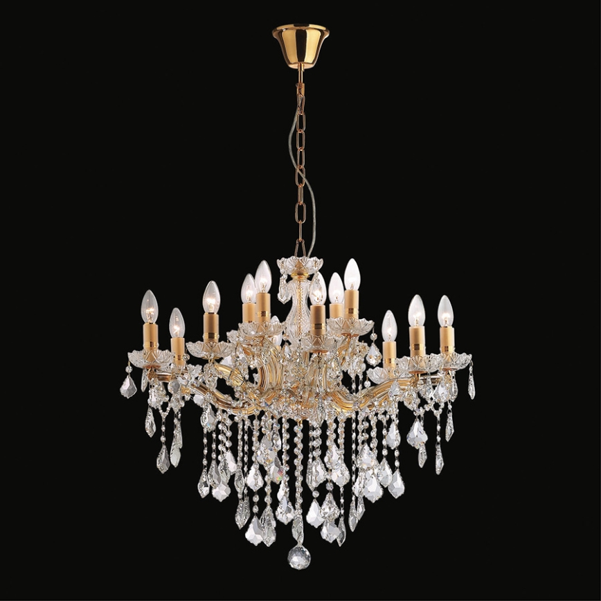 Ideal Lux - Lámpara colgante 12xE14/40W/230V dorado