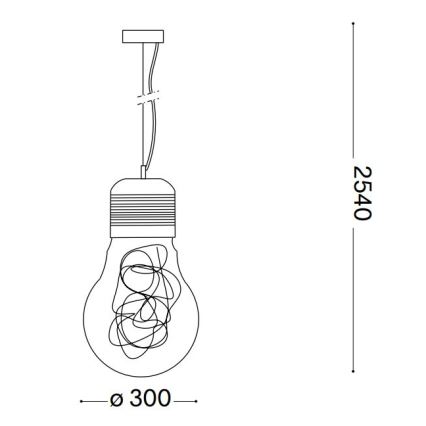 Ideal Lux - Lámpara colgante 1xE27/60W/230V diá. 30 cm