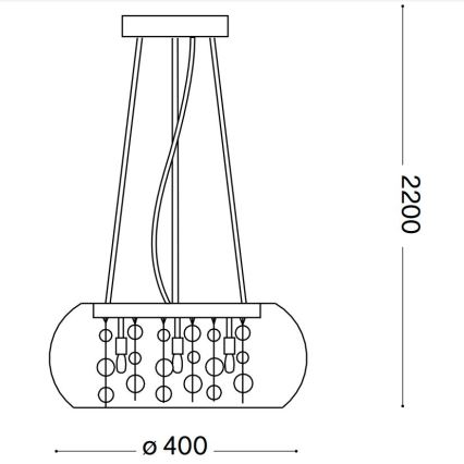 Ideal Lux - Lámpara colgante AUDI 5xG9/40W/230V ahumado