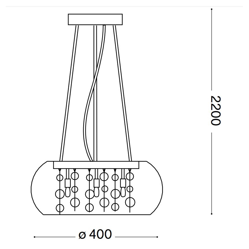 Ideal Lux - Lámpara colgante AUDI 5xG9/40W/230V ahumado