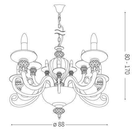 Ideal Lux - Lámpara colgante BARONET 15xE14/40W/230V