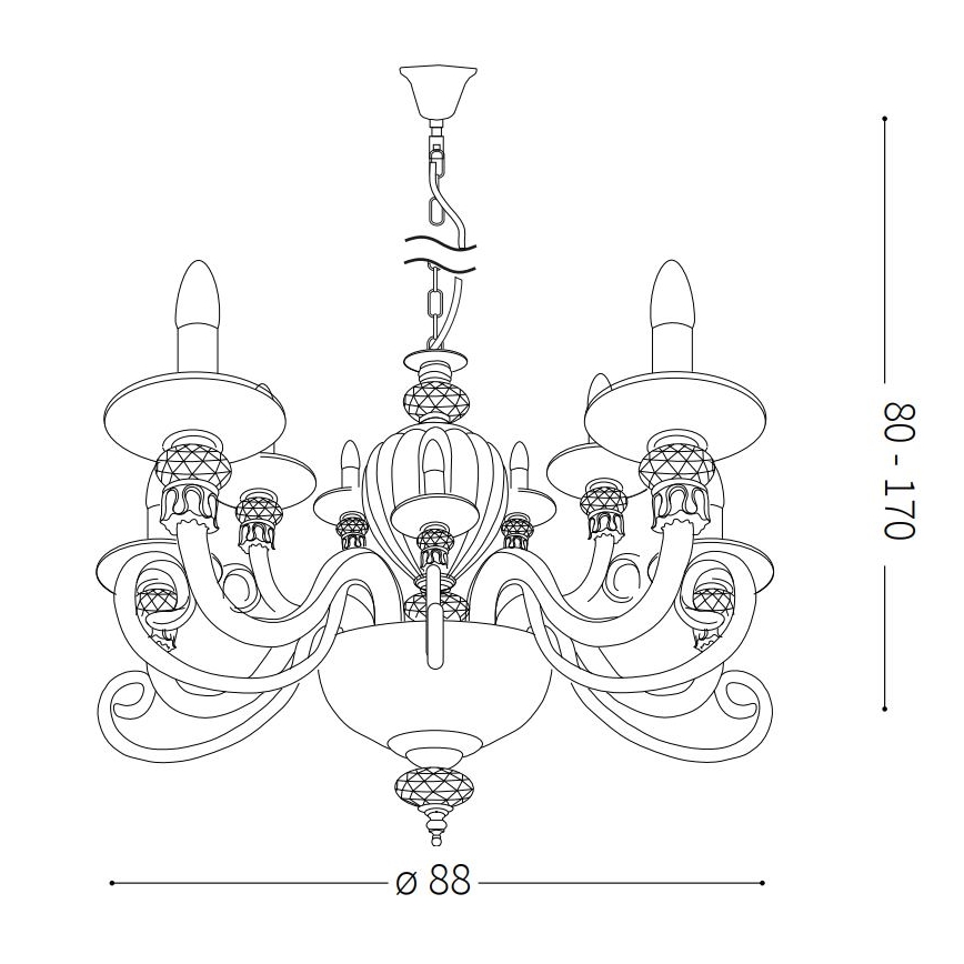 Ideal Lux - Lámpara colgante BARONET 15xE14/40W/230V
