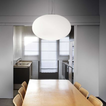 Ideal Lux - Lámpara colgante CANDY 1xE27/42W/230V diá. 40 cm blanco