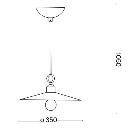 Ideal Lux - Lámpara colgante CANTINA 1xE27/42W/230V diá. 35 cm bronce
