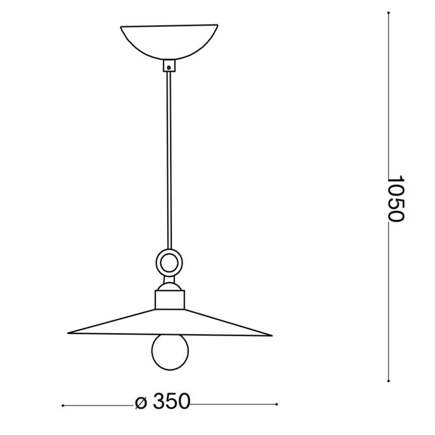Ideal Lux - Lámpara colgante CANTINA 1xE27/42W/230V diá. 35 cm bronce