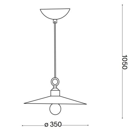 Ideal Lux - Lámpara colgante CANTINA 1xE27/42W/230V diá. 35 cm cobre