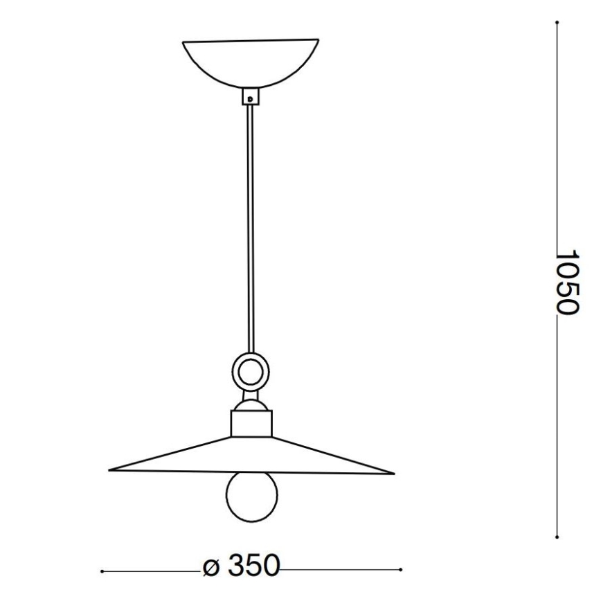 Ideal Lux - Lámpara colgante CANTINA 1xE27/42W/230V diá. 35 cm cobre