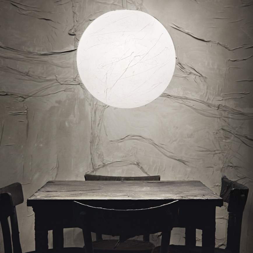 Ideal Lux - Lámpara colgante CARTA 1xE27/25W/230V diá. 40 cm blanco