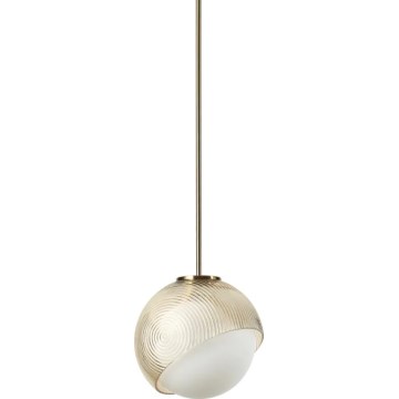 Ideal Lux - Lámpara colgante con cable BLOOM 1xE27/42W/230V Ø 17 cm dorado/beige ahumado