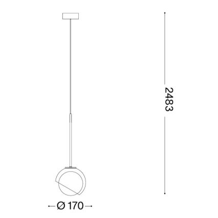 Ideal Lux - Lámpara colgante con cable BLOOM 1xE27/42W/230V Ø 17 cm dorado/beige ahumado