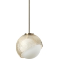 Ideal Lux - Lámpara colgante con cable BLOOM 1xE27/42W/230V Ø 22 cm dorado/beige ahumado