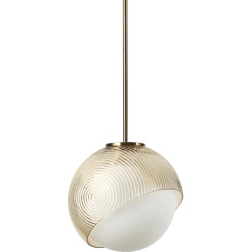 Ideal Lux - Lámpara colgante con cable BLOOM 1xE27/42W/230V Ø 22 cm dorado/beige ahumado