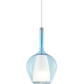 Ideal Lux - Lámpara colgante con cable KALIQUE 1xE27/42W/230V Ø 18 cm azul ahumado