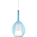 Ideal Lux - Lámpara colgante con cable KALIQUE 1xE27/42W/230V Ø 18 cm azul ahumado