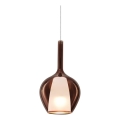 Ideal Lux - Lámpara colgante con cable KALIQUE 1xE27/42W/230V Ø 18 cm cobre ahumado